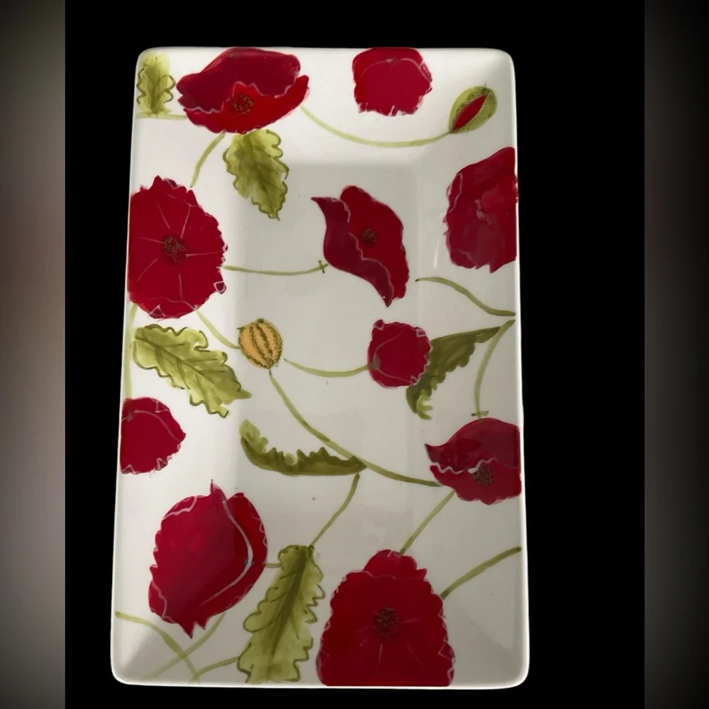 Sur la Table Poppy platter.  12” X 7 1/2”